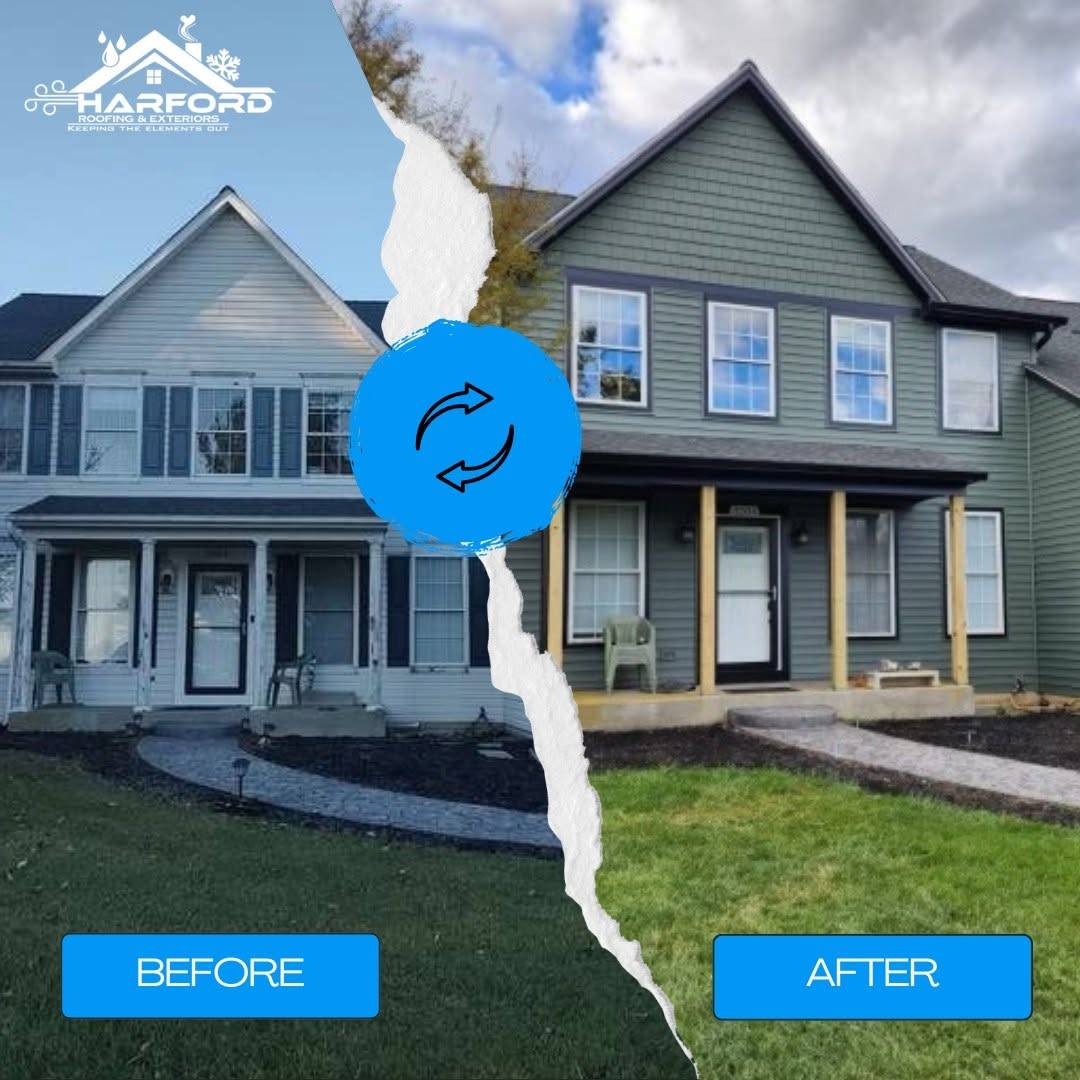 Northern Maryland Siding Replacement Before and after